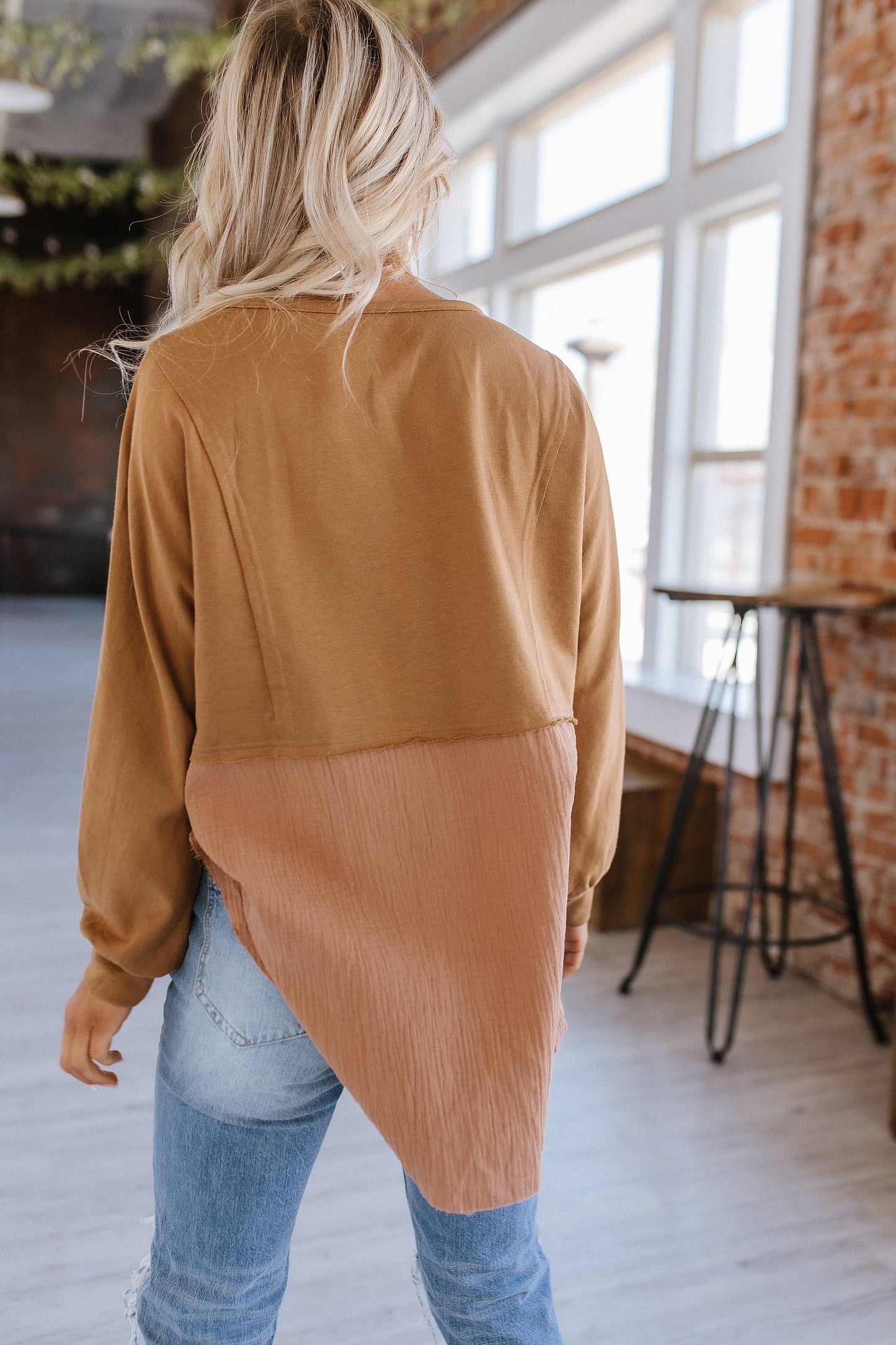 Gabrielle Raw Hem Oversized Top