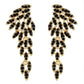 Wing Shaped Long Drop Crystal Cluster Earrings : Iridescent