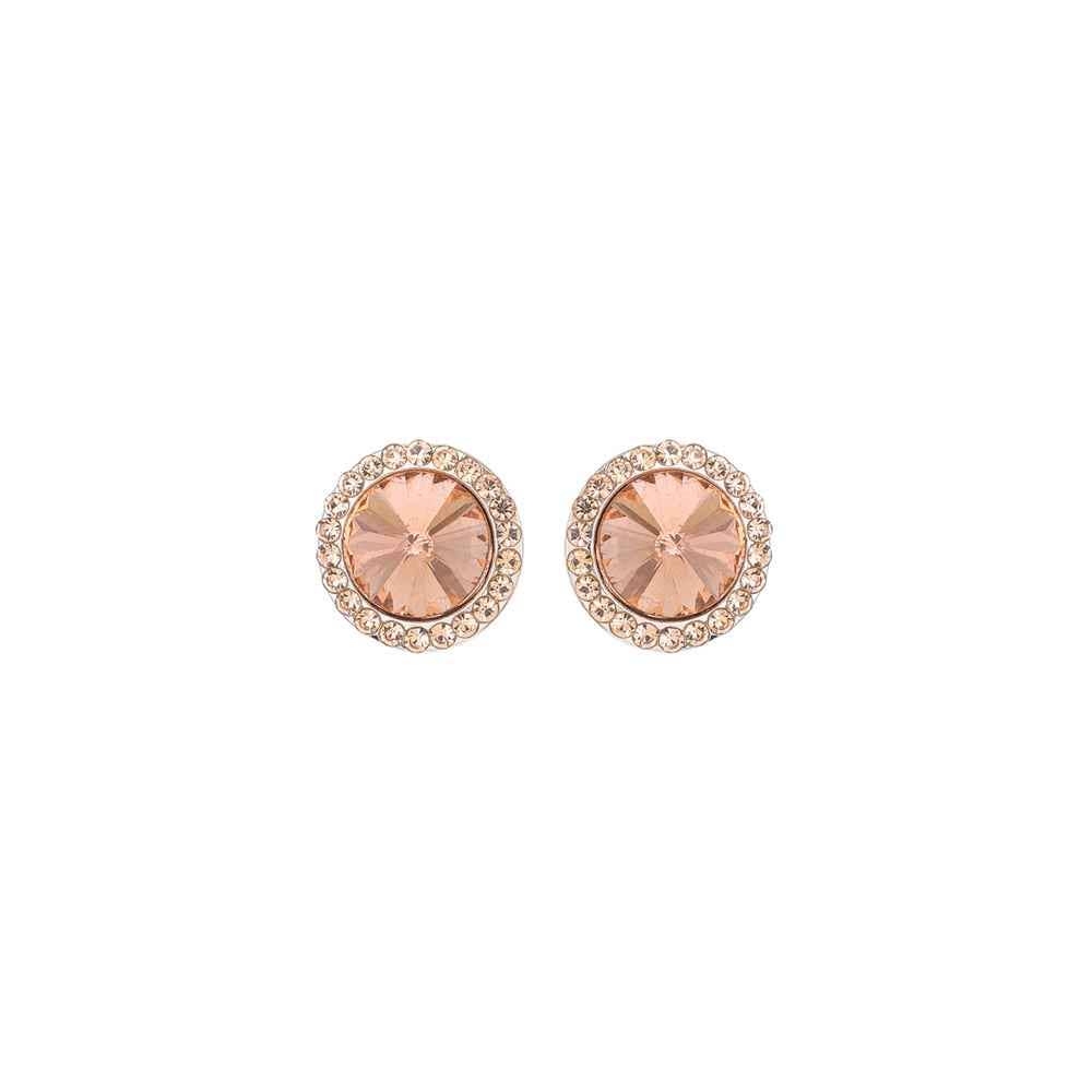 Vintage Style Crystal Halo Stud Earrings : Iridescent