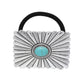 Western Turquoise Rectangular Concho Hair Tie