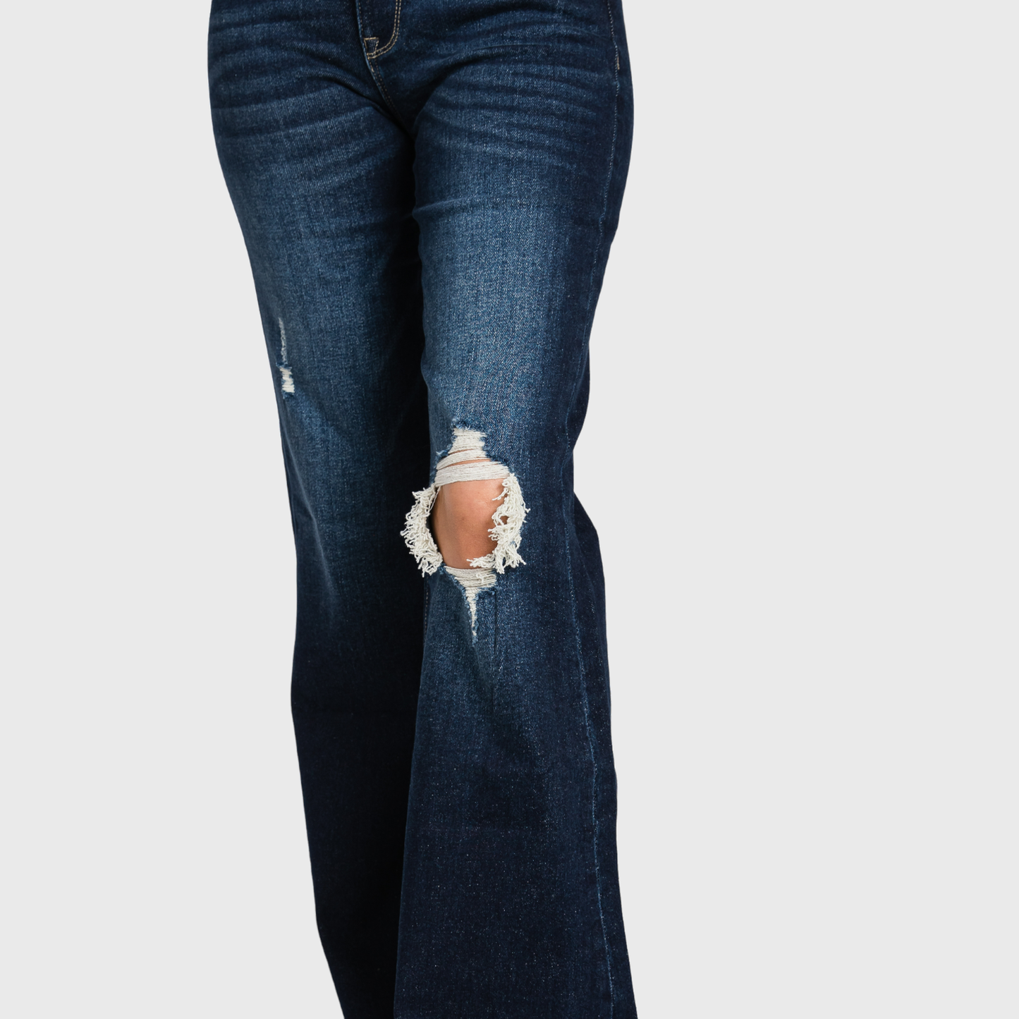 P289F-DK DISTRESSED SUPER HIGH RISE 70'S INSPIRED FLARE: 7/27