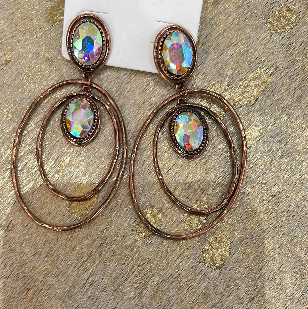 Copper triple hoops