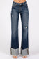 P1313F-DK MID RISE COMFORT RELAXED FLARE W/ CUFFED HEM: 5/26