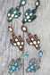 Western Cactus w/ Oval Semi Stones Dangle Earrings: White