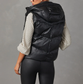 Hooded Puffer Double Slip Pocket Waistcoat: Camel