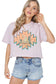 Rustic Desert Night Graphic S/S Faux Cropped Tee: M / BLACK