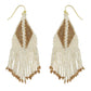 Western Native American Bead Fringe Earrings : Black