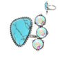 Western Jeweled 4-Stone Turquoise Cuff Ring: Iridescent