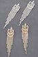 Rhinestone Pave Layered Loop Dangle Tassel Earrings: Gold