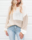 Patchwork Tie Back Oversized Sweater: Oatmeal / S