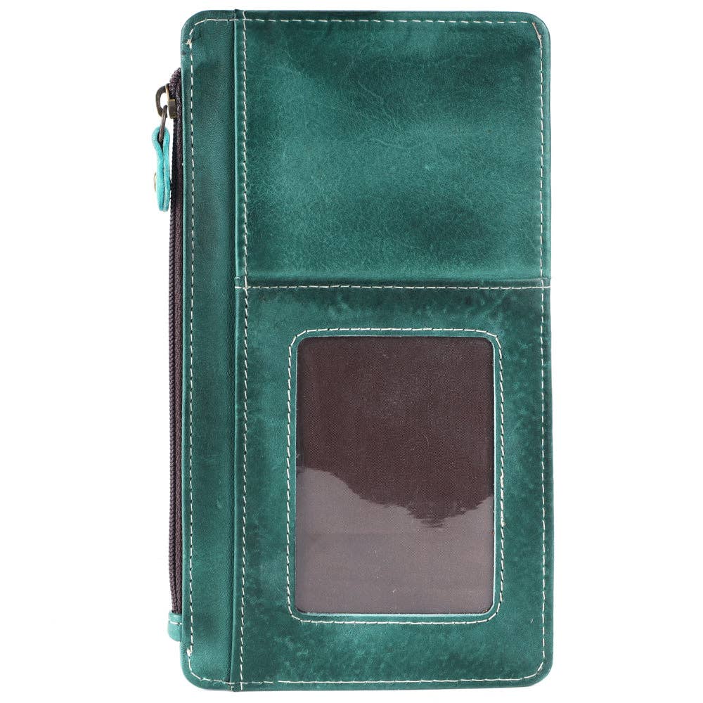 Genuine Leather Cardholder (Turquoise)