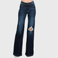 P289F-DK DISTRESSED SUPER HIGH RISE 70'S INSPIRED FLARE: 7/27