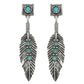 Western Feather Turquoise Earrings