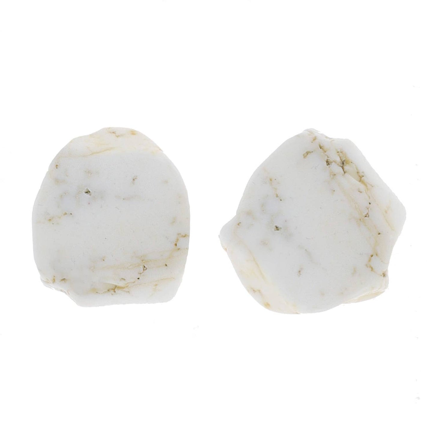 Synthetic Raw Semi Stone Stud Earrings: Turquoise