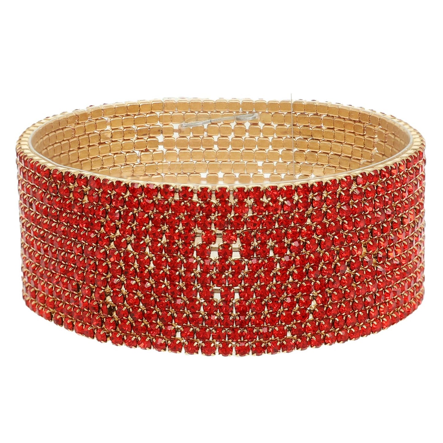 Rhinestone Embellished Stretch Bracelet Set : Gold