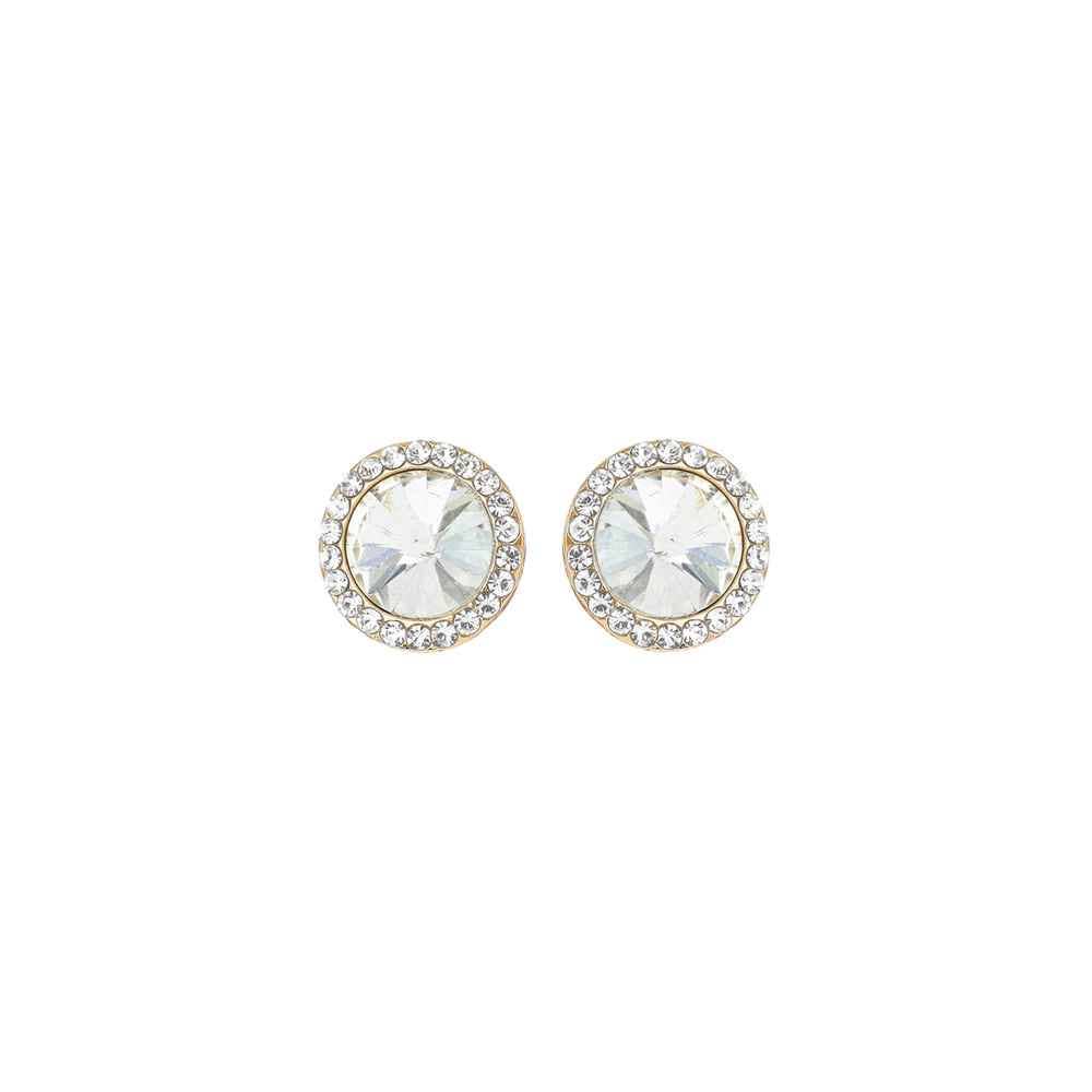 Vintage Style Crystal Halo Stud Earrings : Iridescent