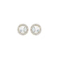 Vintage Style Crystal Halo Stud Earrings : Iridescent