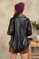 Faux Leather Oversized Casual Shacket Jacket