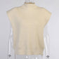 Turtleneck knit vest short sweater vest: White