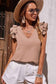 CWTBLSL0007_SLEEVELESS FRILL SHOULDER TUNIC TOP: APRICOT / (M) 1