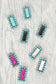 Western Vertical Turquoise Bar Earrings : Iridescent