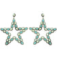 Western Turquoise Star Dangle Earrings : Iridescent