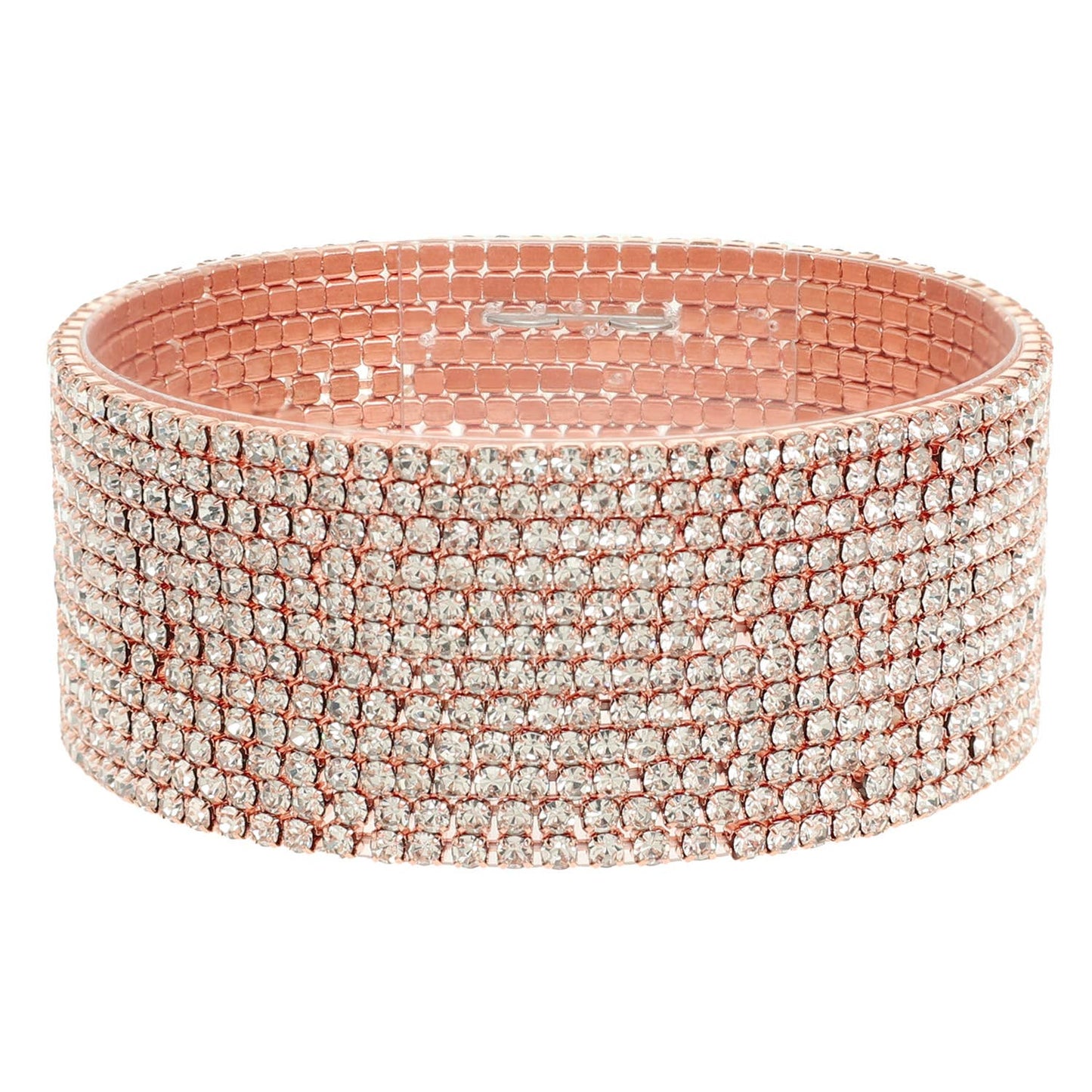 Rhinestone Embellished Stretch Bracelet Set : Iridescent