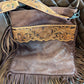 Genuine leather hand carved purse