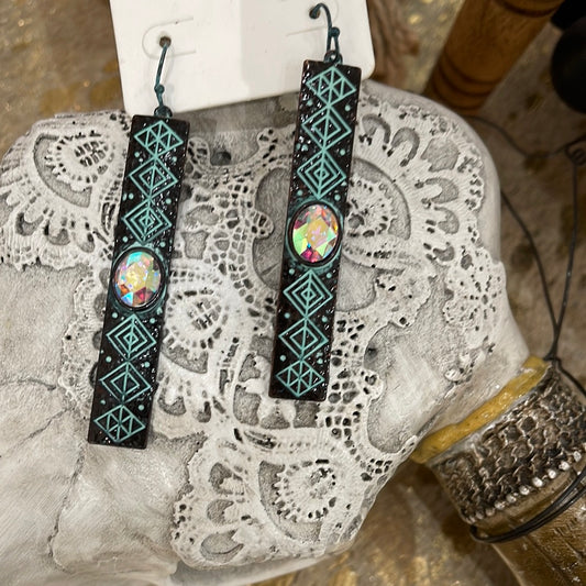 Long turquoise earrings