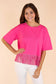 Here for the Show Studded Fringe Crop Top, Hot Pink: Hot Pink / One Size