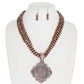 Western Navajo Pearl Concho Necklace Set: Brown