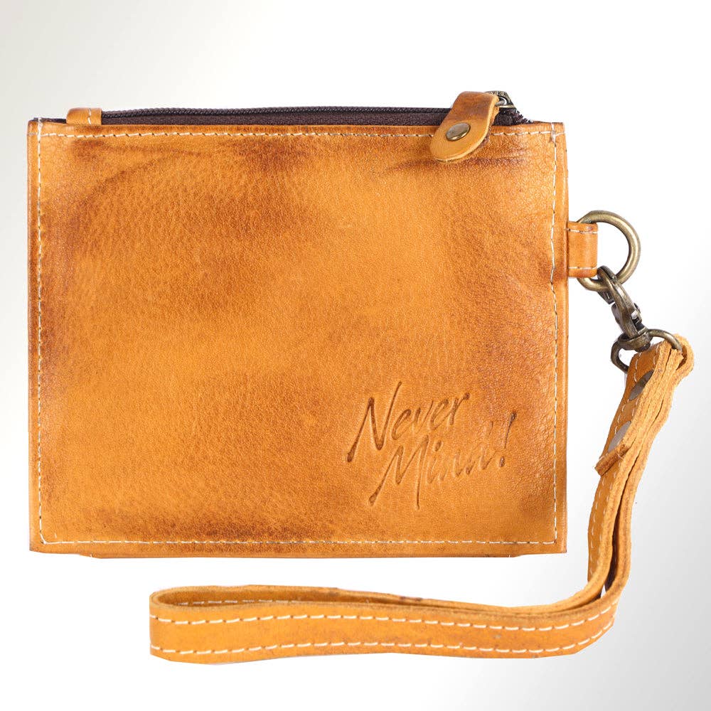 Genuine Leather Wallet Wristlet (Teal)