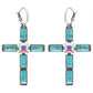 Western Gemstone Cross Hoop Earrings : Iridescent