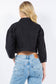 Rhinestone Crop Denim Jacket: Med Wash / M