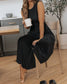 Low Back Wide Leg Jumpsuit: Black / M