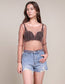 Pearl Rhinestone Studded See Through Mesh Crop Top (Black)