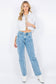 Rhinestone Crop Denim Jacket: Med Wash / M