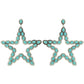 Western Turquoise Star Dangle Earrings : Iridescent