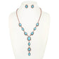 Western Turquoise Y-Shaped Necklace Set : Copper