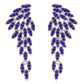 Wing Shaped Long Drop Crystal Cluster Earrings : Iridescent