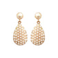 2-Tier Crystal Pave & Pearl Teardrop Drop Earrings: Champagne