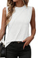 Pleated Crewneck Tank Top: White / M