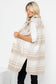 Wool Like Plaid Print Long Vest: Beige Off White