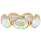 Oval Rhinestone Crystal Stretch Evening Bangle Bracelet: Gold Iridescent