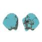 Synthetic Raw Semi Stone Stud Earrings: Turquoise