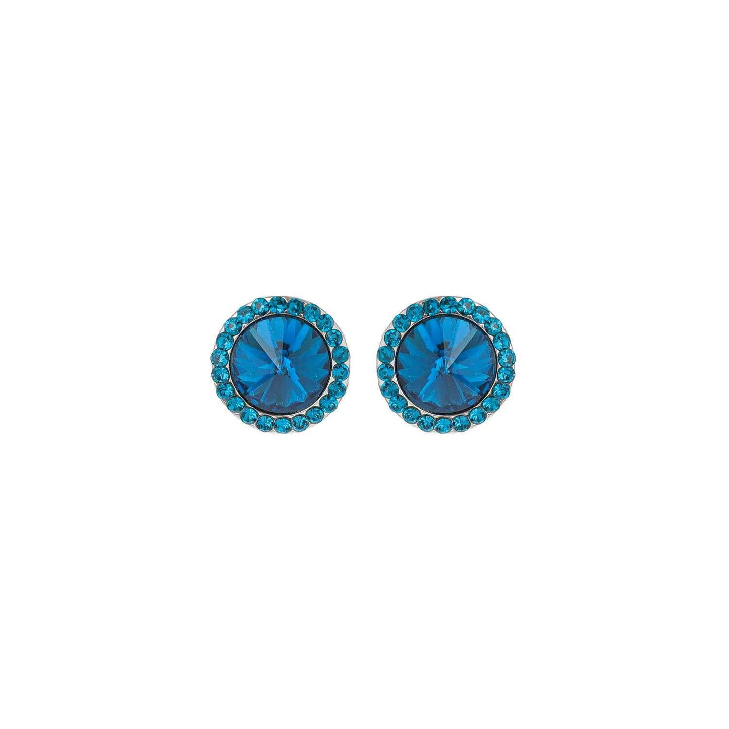 Vintage Style Crystal Halo Stud Earrings : Iridescent