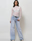 Lux Layering Floral Lace See Through Mesh Top Blouse (Lime Green)