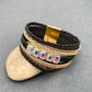 Boho Sparkling Rhinestone Multi-layer Leather Bracelet - LB: White