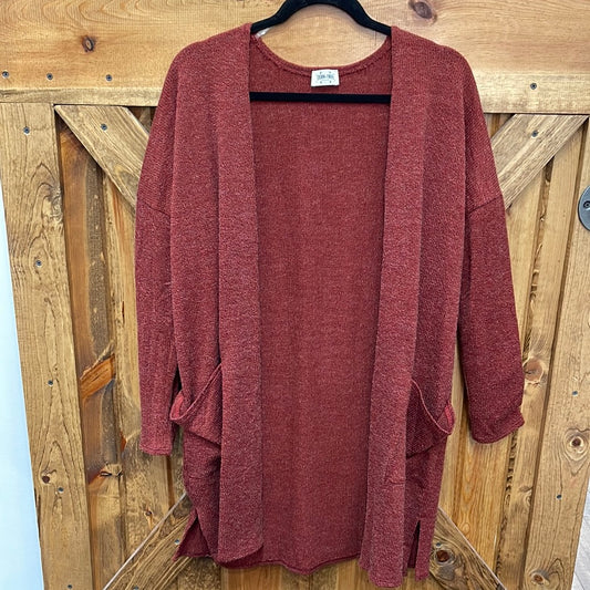 Maroon Cardigan With Pockets