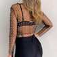 Pearl Rhinestone Studded See Through Mesh Crop Top (Black)